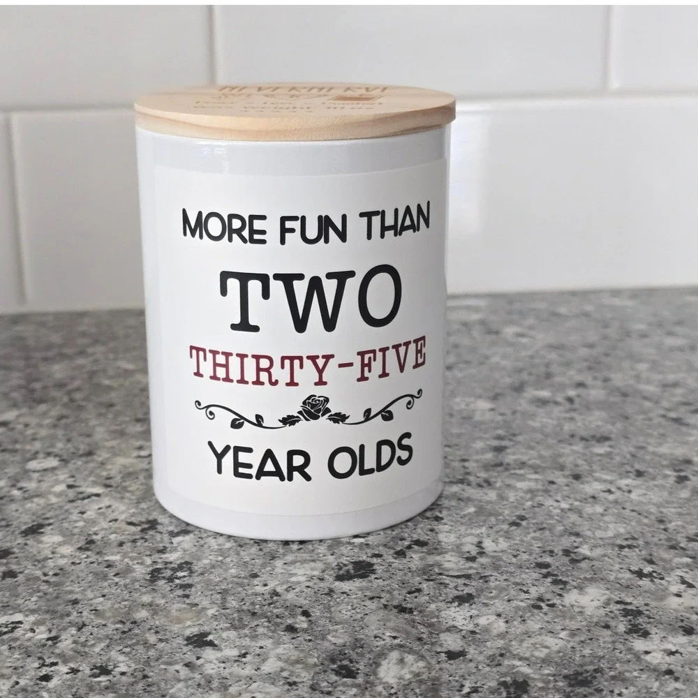 Nevernerve 70th Birthday Scented‎ Candle 10oz White Soy Wax l Funny Gag Gift